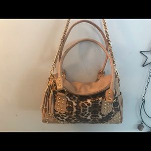 Elise hope tan with leopard print purse. NWOT